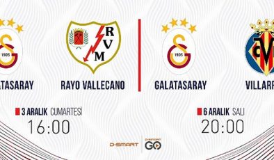 Galatasaray Rayo Vallacanove Galatasaray  Villarreal Maçları Canlı Yayınla D-Smart ve D-Smart Go’da